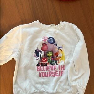 H&M White Sweatshirt with Colorful Characters